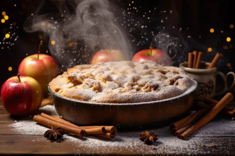 Obrácený jablkový koláč v tortové formě
